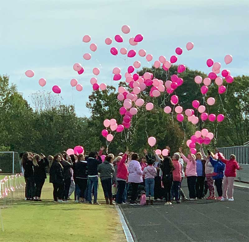 Balloon Release for Breast Cancer Awareness