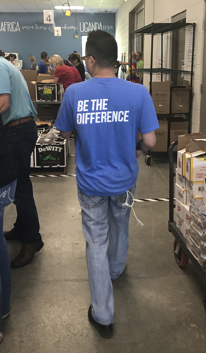 Windsor employee wearing Be the Difference shirt