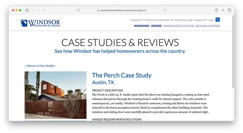The Perch Case Study Website