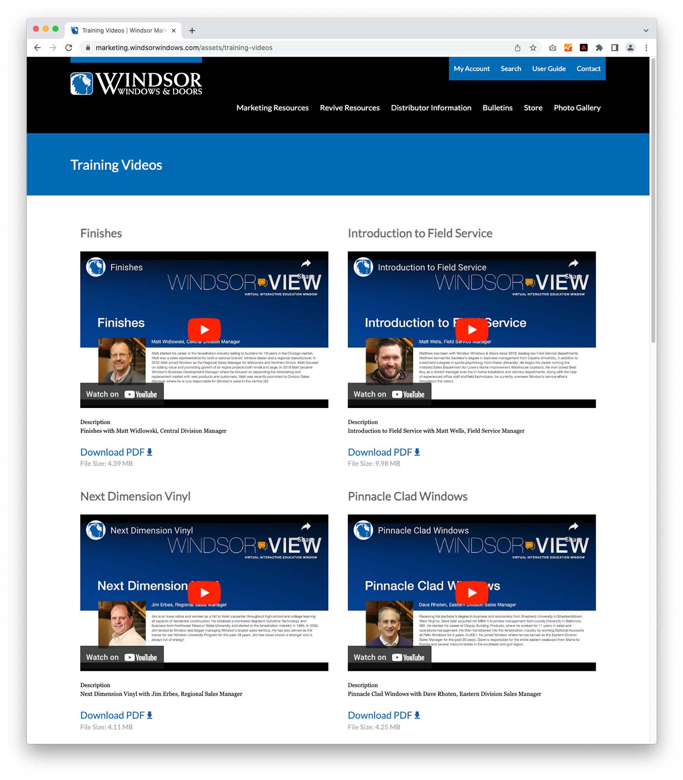 Windsor Marketing Website Screenshot