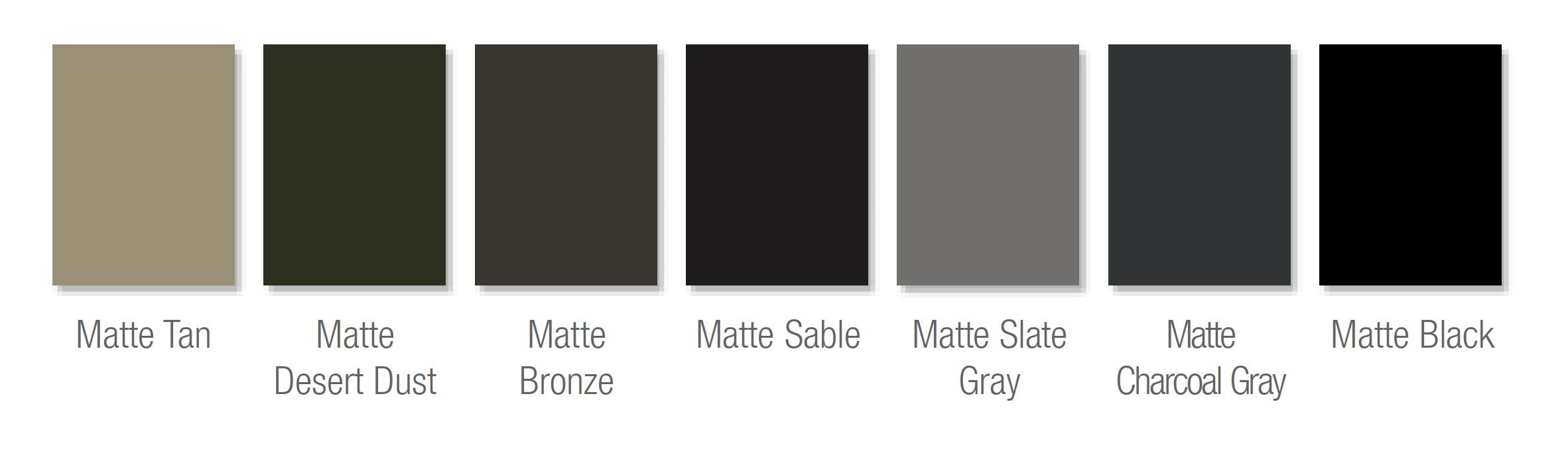 Windsor Aluminum Clad Matte Finish Swatches