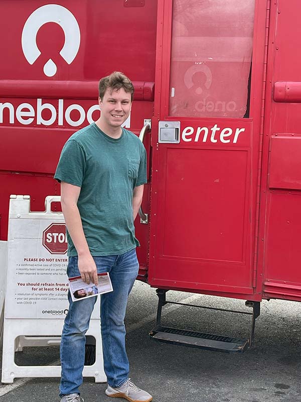 entering the blood drive