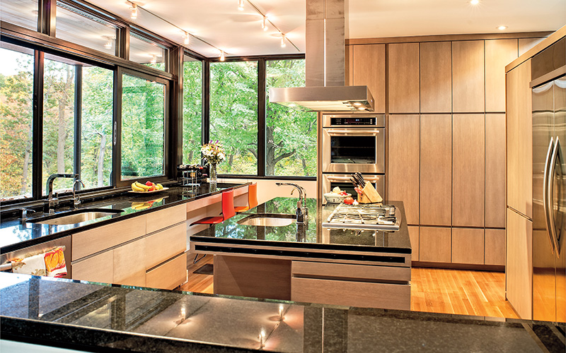 Black Clad Windows in Kitchen