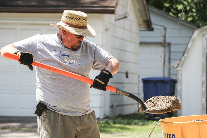 Shoveling the dirt