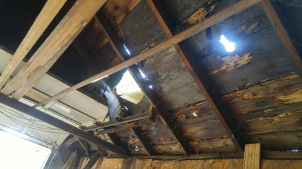 Holes in garage roof