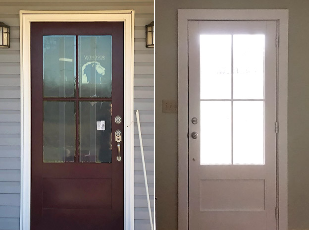 Before and after of front porch