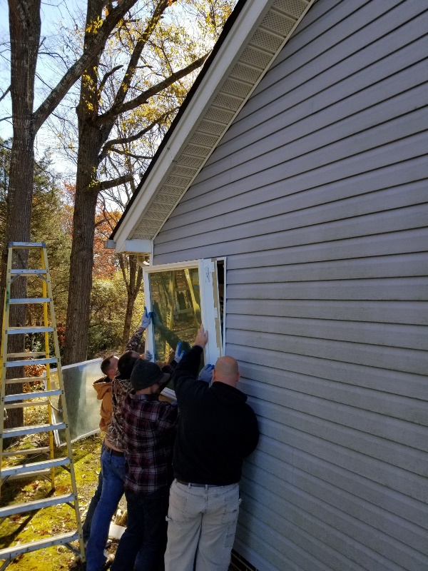 Installation of window for home renovation