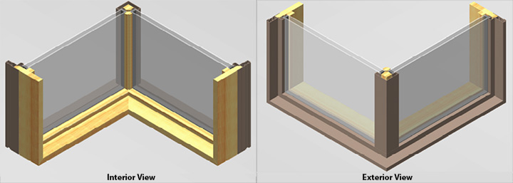 Rendering of window corner