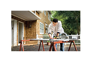 Man remodeling his home